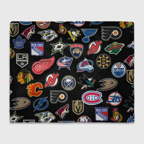 Плед 3D NHL pattern, цвет 3D (велсофт)