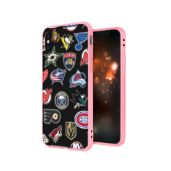 Чехол для iPhone X матовый NHL pattern - фото 2