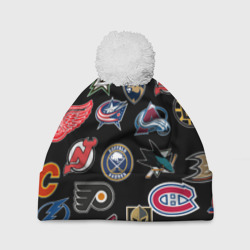 Шапка 3D c помпоном NHL pattern