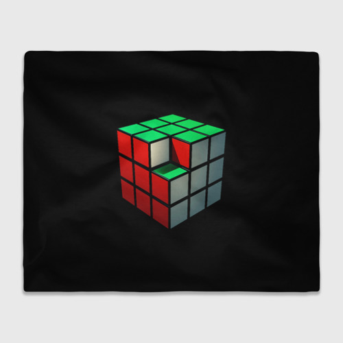 Плед с принтом Кубик Рубика, вид спереди №1