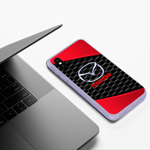 Чехол для iPhone XS Max матовый Mazda, цвет светло-сиреневый - фото 5