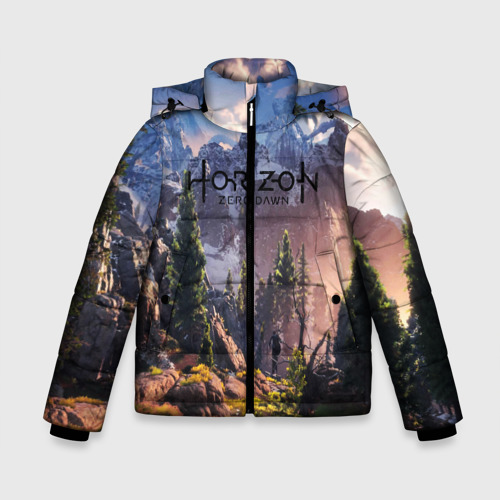 Зимняя куртка для мальчиков 3D с принтом Horizon Zero Dawn, вид спереди #2