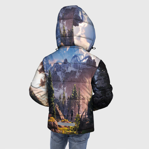 Зимняя куртка для мальчиков 3D с принтом Horizon Zero Dawn, вид сзади #2