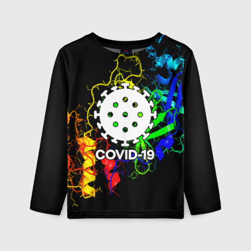 Детский лонгслив 3D COVID-19 NEW, цвет 3D печать