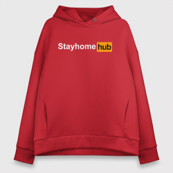 Женское худи Oversize хлопок Stayhome Hub