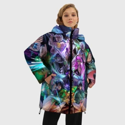 Женская зимняя куртка Oversize Герои Demon Slayer постер - фото 2