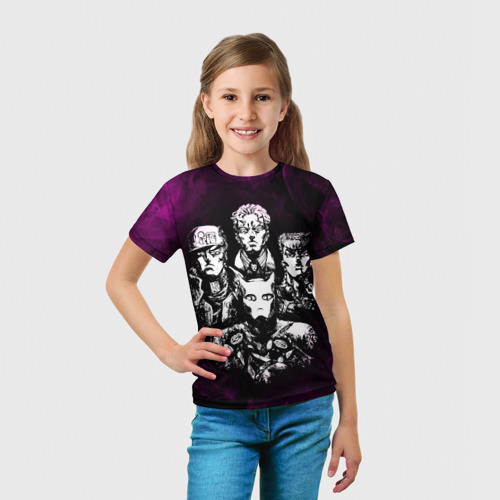 Детская футболка 3D с принтом JOJO`S BIZARRE ADVENTURE, вид сбоку #3