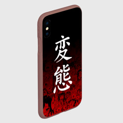 Чехол для iPhone XS Max матовый Hentai много лиц на красном - фото 2