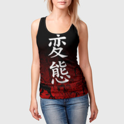 Женская майка 3D Hentai много лиц на красном - фото 2