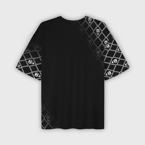 Мужская футболка oversize 3D Killer Queen белая на черной полосе, цвет 3D печать - фото 2