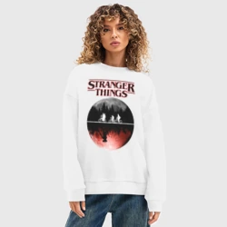 Женский свитшот oversize без начеса хлопок Очень странные дела - фото 2