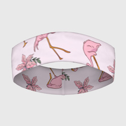 Повязка на голову 3D Розовый фламинго