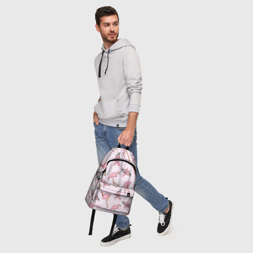 Рюкзак 3D с принтом Розовый фламинго, фото #5