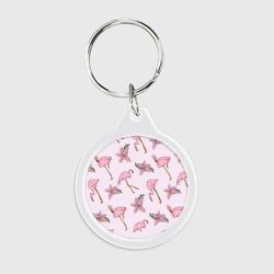 Брелок круглый Розовый фламинго