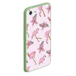 Чехол для iPhone 5/5S матовый Розовый фламинго - фото 2