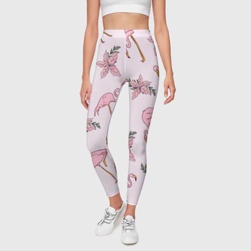 Леггинсы 3D Розовый фламинго - фото 3