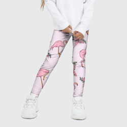 Детские леггинсы 3D Розовый фламинго - фото 2