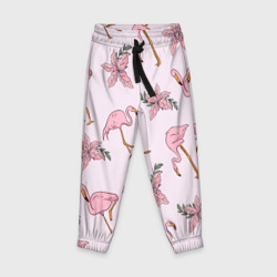 Детские брюки 3D Розовый фламинго