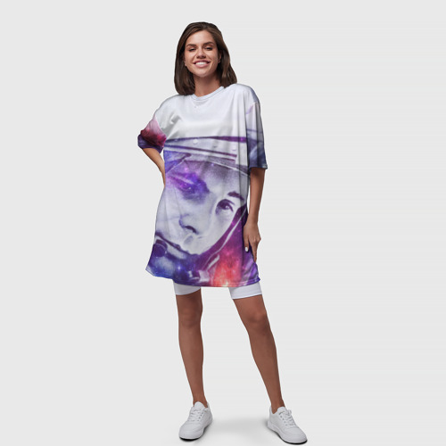 Платье-футболка 3D Юрий Гагарин, цвет 3D печать - фото 5