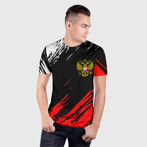 Мужская футболка 3D Slim Россия, цвет 3D печать - фото 3
