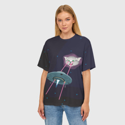 Женская футболка oversize 3D Космический защитник - фото 2