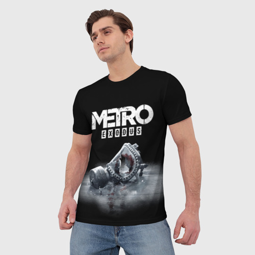 Мужская футболка 3D с принтом Metro Exodus, фото на моделе #1