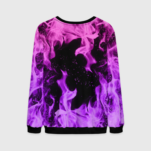 Мужской свитшот 3D Цветной огонь neon fire, цвет черный - фото 2