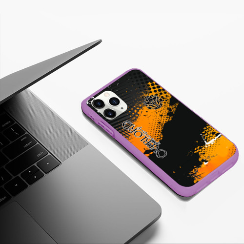 Чехол для iPhone 11 Pro Max матовый Повелитель аниме линии, цвет фиолетовый - фото 5