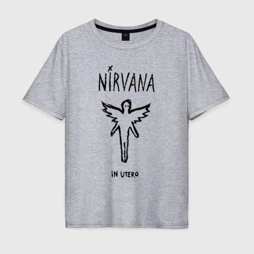 Мужская футболка хлопок Oversize Nirvana In utero, цвет меланж