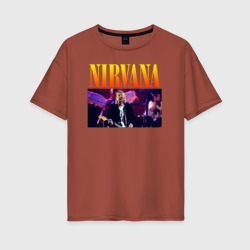 Женская футболка хлопок Oversize Nirvana Курт Кобейн