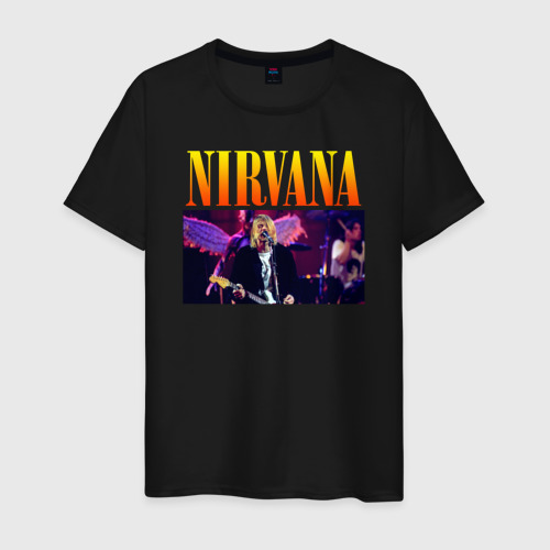 Мужская футболка хлопок Nirvana Курт Кобейн, цвет черный