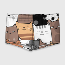 Мужские купальные плавки 3D Котейки