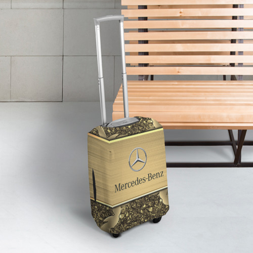 Чехол для чемодана 3D Mercedes gold Мерседес голд, цвет 3D печать - фото 3