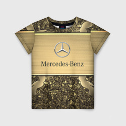 Детская футболка 3D Mercedes gold Мерседес голд