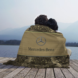 Плед с принтом Mercedes gold Мерседес голд для любого человека, вид спереди №3. Цвет основы: 3d (велсофт)