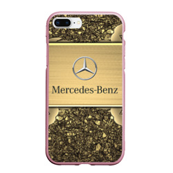 Чехол для iPhone 7Plus/8 Plus матовый Mercedes gold Мерседес голд