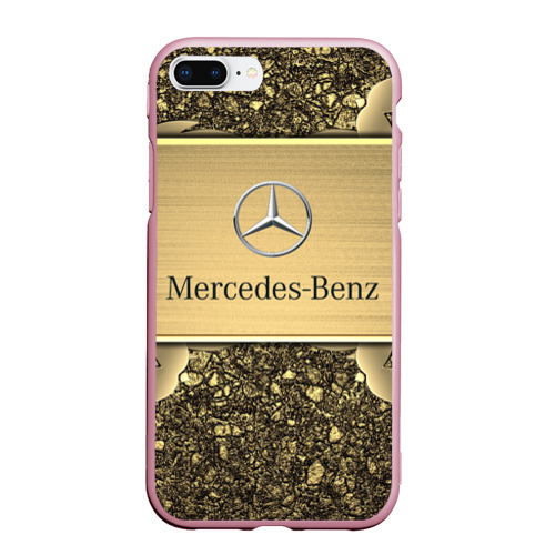 Чехол для iPhone 7Plus/8 Plus матовый Mercedes gold Мерседес голд, цвет розовый