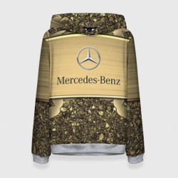 Женская толстовка 3D Mercedes gold Мерседес голд