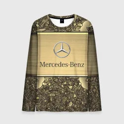 Мужской лонгслив 3D Mercedes gold Мерседес голд