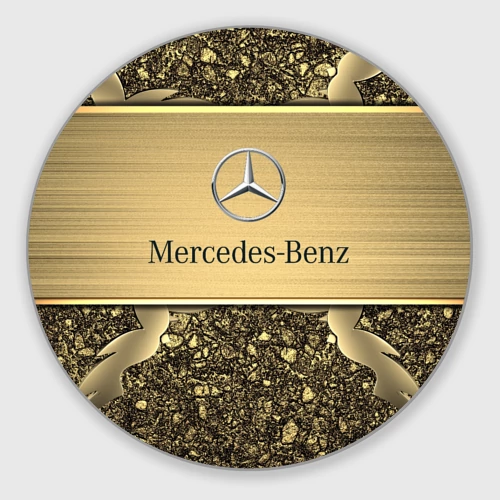 Круглый коврик для мышки Mercedes gold Мерседес голд