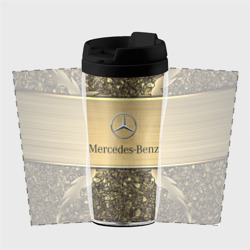 Термокружка-непроливайка Mercedes gold Мерседес голд - фото 2