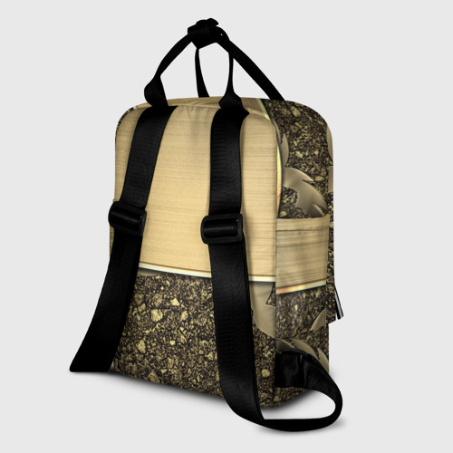 Женский рюкзак 3D с принтом MERCEDES GOLD | МЕРСЕДЕС ГОЛД, вид сзади #1