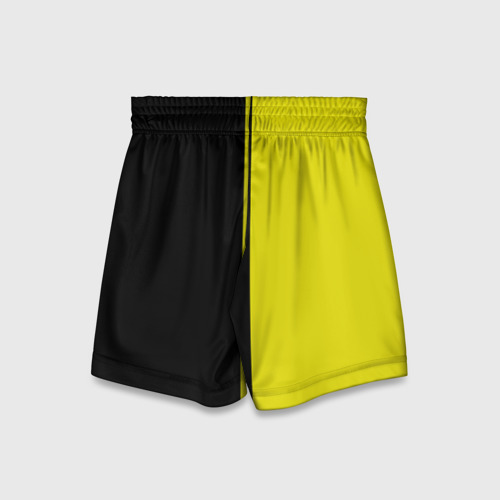 Детские спортивные шорты 3D Black yellow черно желтый, цвет 3D печать - фото 2