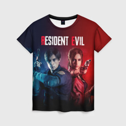 Женская футболка 3D Resident Evil 2 Леон Кеннеди и Клэр