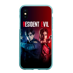 Чехол для iPhone XS Max матовый Resident Evil 2 Леон Кеннеди и Клэр