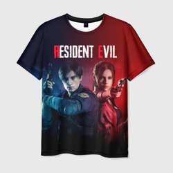 Мужская футболка 3D Resident Evil 2 Леон Кеннеди и Клэр