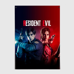 Постер Resident Evil 2 Леон Кеннеди и Клэр