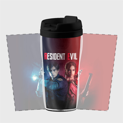 Термокружка-непроливайка Resident Evil 2 Леон Кеннеди и Клэр, цвет черный - фото 2