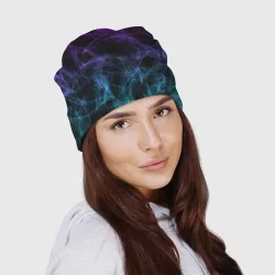 Шапка 3D Neon smokes stripes неоновые волны - фото 2