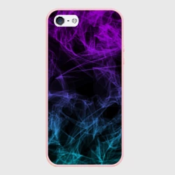 Чехол для iPhone 5/5S матовый Neon smokes stripes неоновые волны